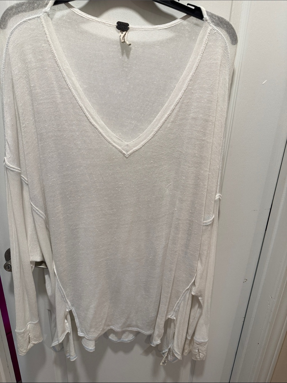 Lightweight White V-Neck Women’s Sheer Top or Coverup